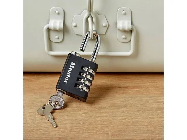 Hangslot MasterLock combi alu + sleutel 40mm zwart