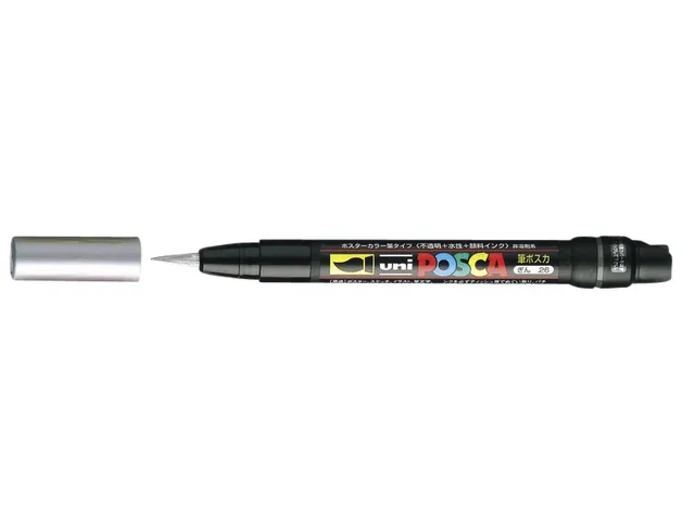 Brushverfstift Posca PCF350 Penseelpunt 1-10mm Zilver