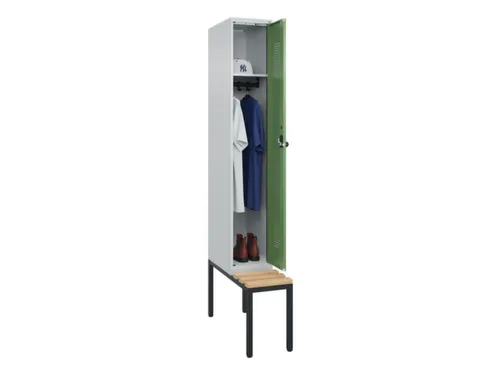 locker met bank,HxBxD 2120x300x815mm,1vak,vak B 300mm,draaigrendel