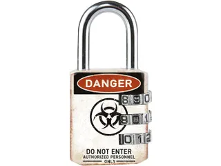 Hangslot Masterlock 3-cijfer combinatie 30mm danger motief - 1