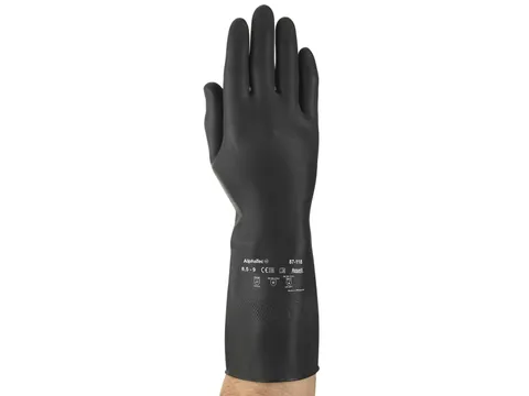 Ansell AlphaTec 87-118 natuurrubberen latex handschoen Zwart maat 6.5