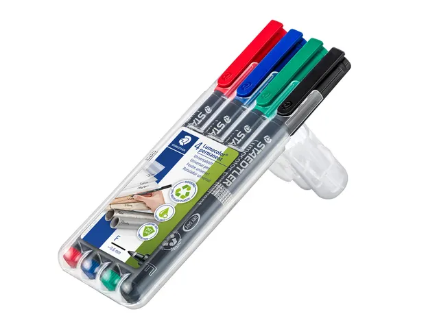 Viltstift Staedtler OHP Lumocolor 318 Fijn 0.6mm Assorti 4 stuks