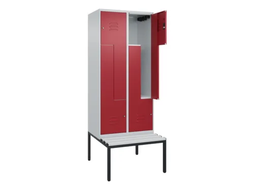 Z-garderobekast,HxBxD 2120x800x815mm,4vak,vak B 400mm,cil.-slot
