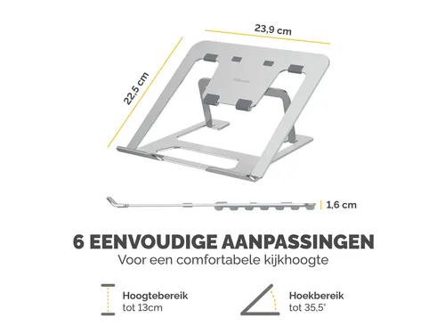 Laptopstandaard Fellowes Alumia zilver