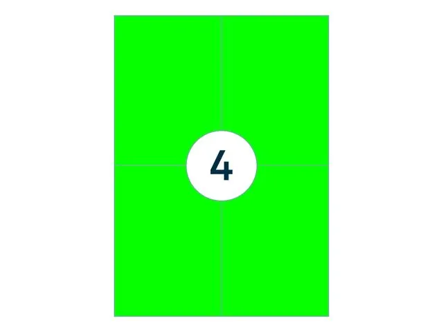 Gekleurde Etiketten 105x148mm Fluor Groen 42122