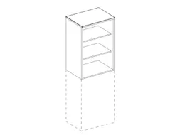 kantoorstelling,opbouwelement,HxBxD 1070x600x445mm,MP-lichtgrijs