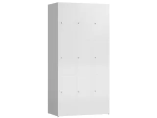 Lockerkast 1800x870x500mm 3x3 vakken cilinderslot, sokkel, RAL9003 - 1