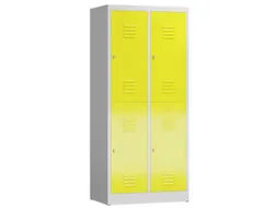 Dubbeldekse garderobekast 1800x800x500mm 2x2vak 400mm RAL7035 RAL1018