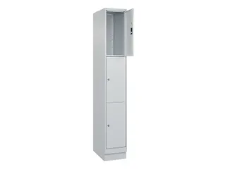 lockerkast,HxBxD 1950x300x500mm,1x3vakken,vak B 300mm,cil.-slot,sokkel - 1
