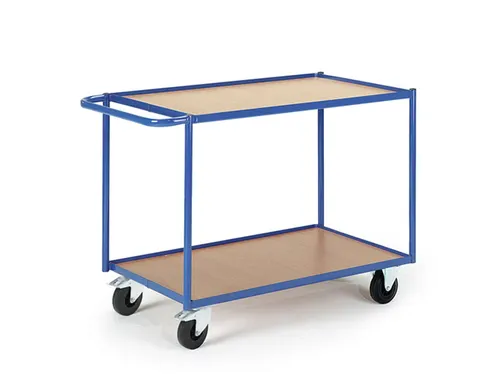 tafelwagen,draagverm. 250kg,2etage(s),laadvl. LxB 790x490mm,houtetage