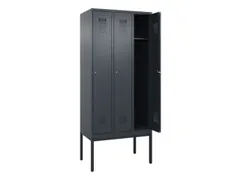 locker,HxBxD 2120x900x500mm,3vak,vak B 300mm,cil.-slot,voetonderstel