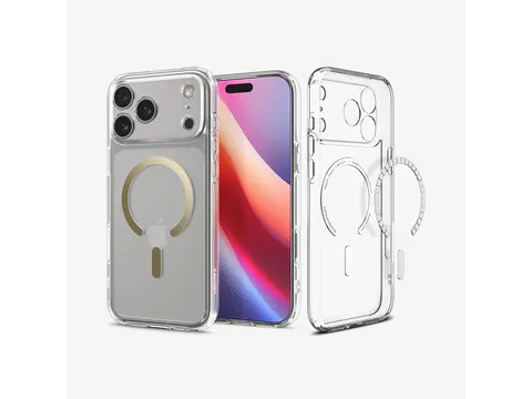 Ultra Hybrid MagFit iPhone 17 Pro Max Hoesje MagSafe Transparant Goud