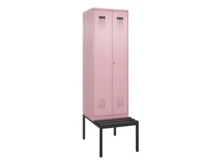 locker met bank,voor scheiding van kleding,HxBxD 2120x600x815mm,2vak - 2