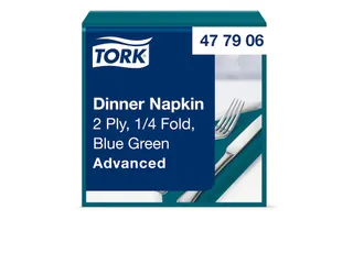Tork 477906 Dinnerservet Advanced Blauwgroen 39x39cm - 1