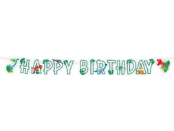 Letterslinger Happy Birthday Dino Groen 2,5 meter