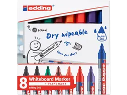 Whiteboardmarker edding 360 rond 1.5-3mm assorti 8 stuks