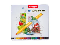 Viltstift Bruynzeel Creatives Superpoints blik à 15 kleuren