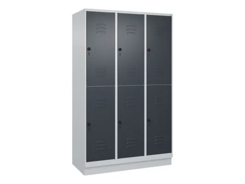 dubbeldekse locker,HxBxD 1950x1200x500mm,3x2vak.,vak B 400mm