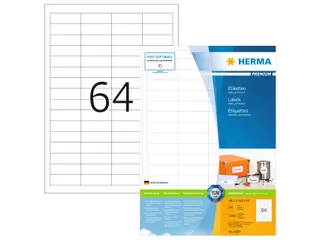HERMA 4607 Premium etiketten A4 48,3x16,9mm Wit 12800 stuks - 1