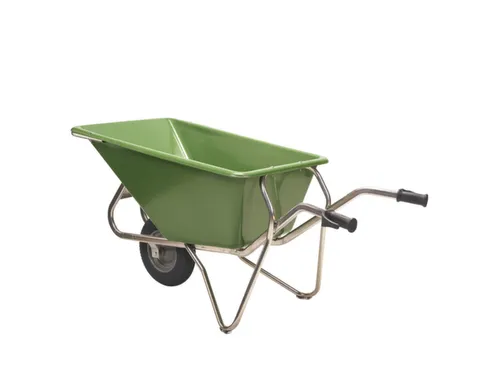 aluminium kruiwagen,160l,HxBxD 800x680x1600mm,PP-bak,groen,aluminium