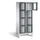 Lockerkast 1850x810x500mm 2x4 vakken Cilinderslot Poten, RAL7021
