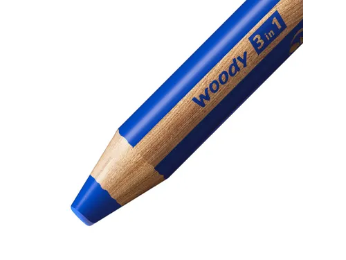 Kleurpotloden STABILO 880 woody 3 in 1 multitalent blauw