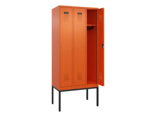 locker,HxBxD 2120x900x500mm,3vak,vak B 300mm,cil.-slot,voetonderstel