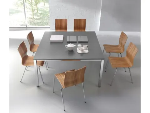 vergadertafel,HxBxD 740x1400x1400mm,hoekig,MS-donkergrijs