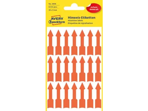 Avery Zweckform 3008 markeringspijlen 39x9mm lichtrood 189 stuks