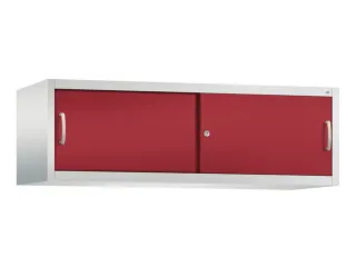 opzetkast,v. schuifdeurkast,romp RAL7035,front RAL3003 - 1