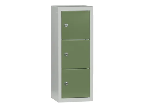 lockerkast,HxBxD 598x225x200mm,1x3vakken,RAL7035,front RAL6011