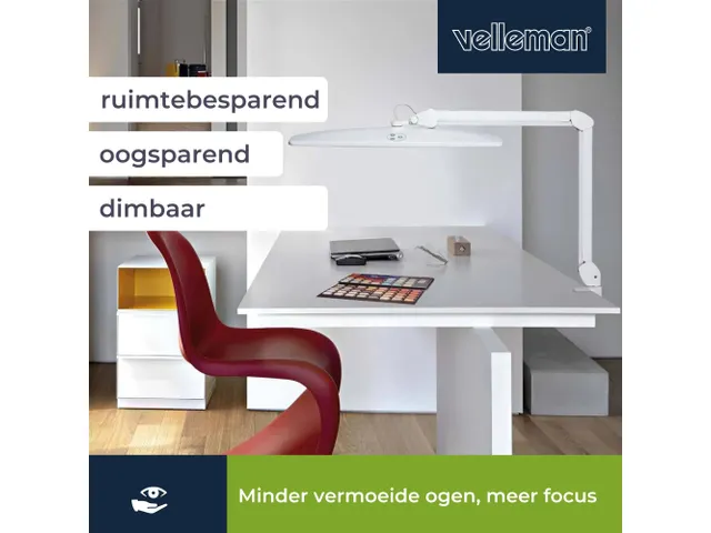 LED Bureaulamp Dimbaar 21W 84 LED's WIT