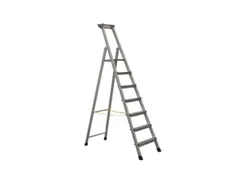 staande trap eenzijdig 7treden stand H 1 74m balk L 2 64m aluminium