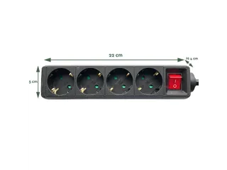 Stekkerdoos BRASQ 4 voudig 1.4 meter zwart - 3