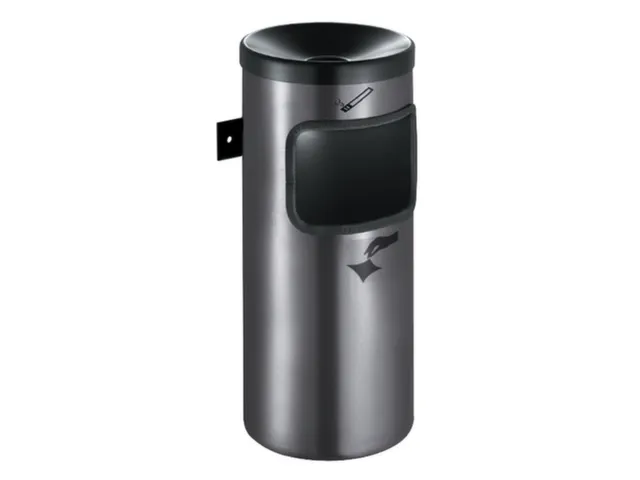 Veiligheidsafvalbak Met Asbak 410x180mm Wandmontage Grafiet