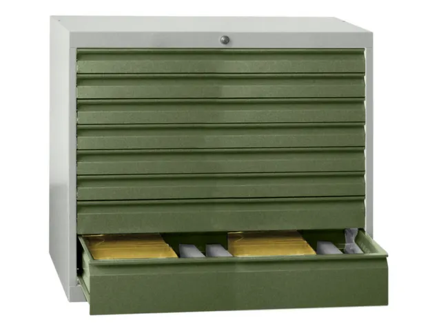 ladekast 600x1023x600mm 5laden cilinderslot RAL7035 front RAL6011