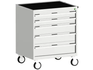 ladekast verrijdbaar 980x800x525mm 5laden romp RAL7035 front RAL7035 - 1