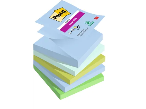 Memoblok Post-it Z-Notes R330 Super Sticky 76x76mm Oasis 5 stuks