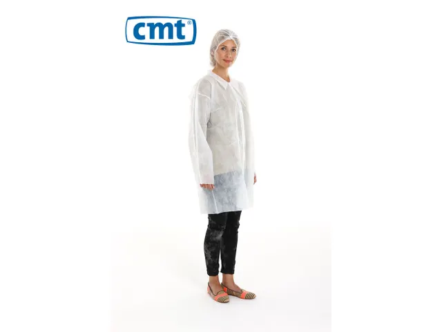 CMT pp non woven bezoekersjas Wit Maat XXXL light weight 100 Stuks