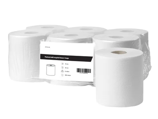 Poetsrol midi recycled tissue 1-laags