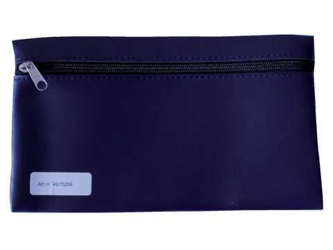 Schooletui 15x26cm met rits skai donkerblauw