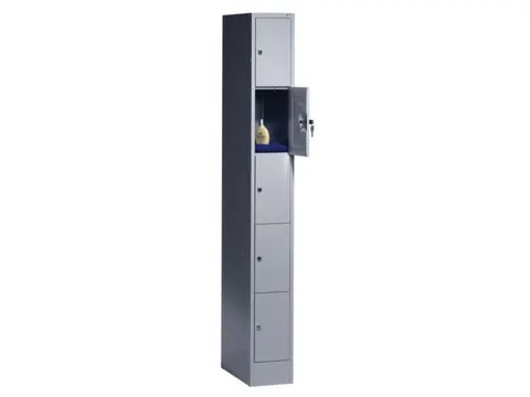 lockerkast,HxBxD 1950x240x480mm,1x5vakken,romp RAL7035,front RAL7035