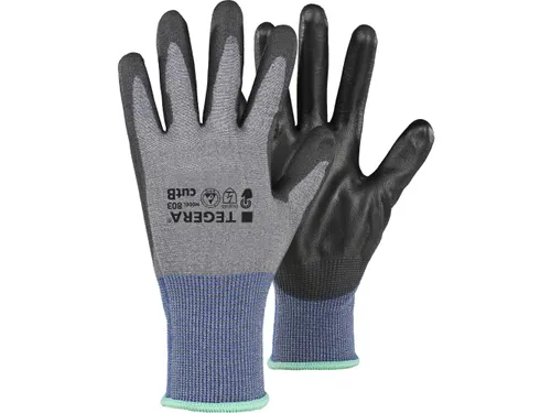 Tegera 803 ESD handschoenen, zwart/blauw/grijs, maat 10, per 6 paar
