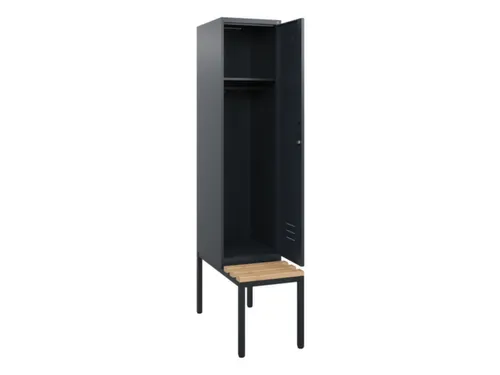 locker met bank,HxBxD 1950x400x815mm,1vak,vak B 400mm,draaigrendel