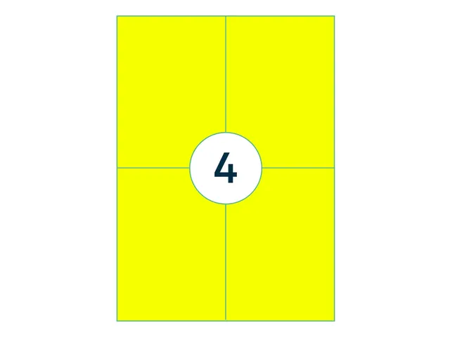 Etiket Rillprint 105x148mm fluorgeel 400 etiketten