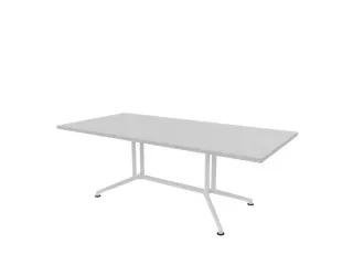 vergadertafel,HxBxD 740x2100x1000mm,rechthoekig,V-vormonderstel wit - 1
