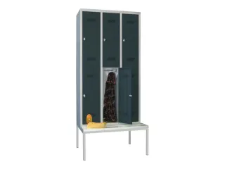 banklocker,dubbeldeks,HxBxD 2150x900x800mm,RAL7035,front RAL7016 - 1