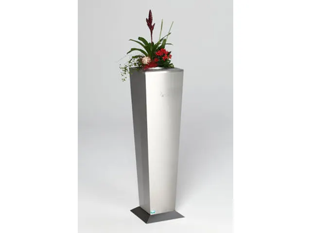 Staande asbak van RVS,HxBxD 1100x310x310mm,RVS,inzet v. planten