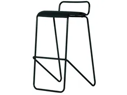 Barkruk serie 126 sledeframe Zwart stof Antraciet