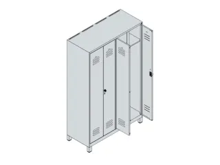 locker voor scheiding van kleding,HxBxD 1950x1200x500mm,4vak - 3